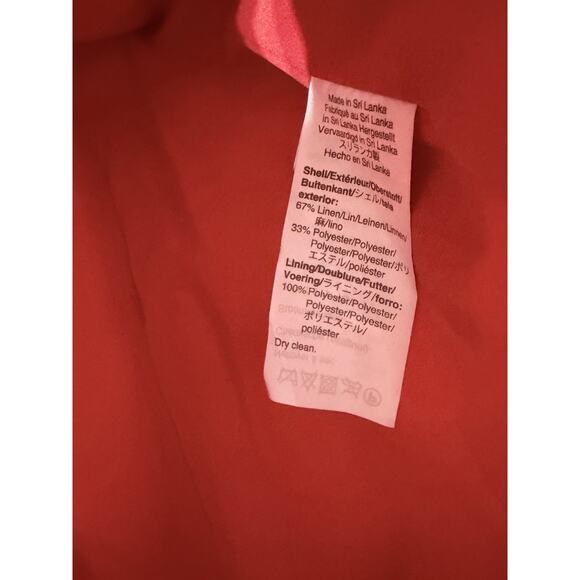 NEW J. Crew Parke H9710 Women's Orange Linen Blend Blazer Size 0 NWT - Picture 3 of 3